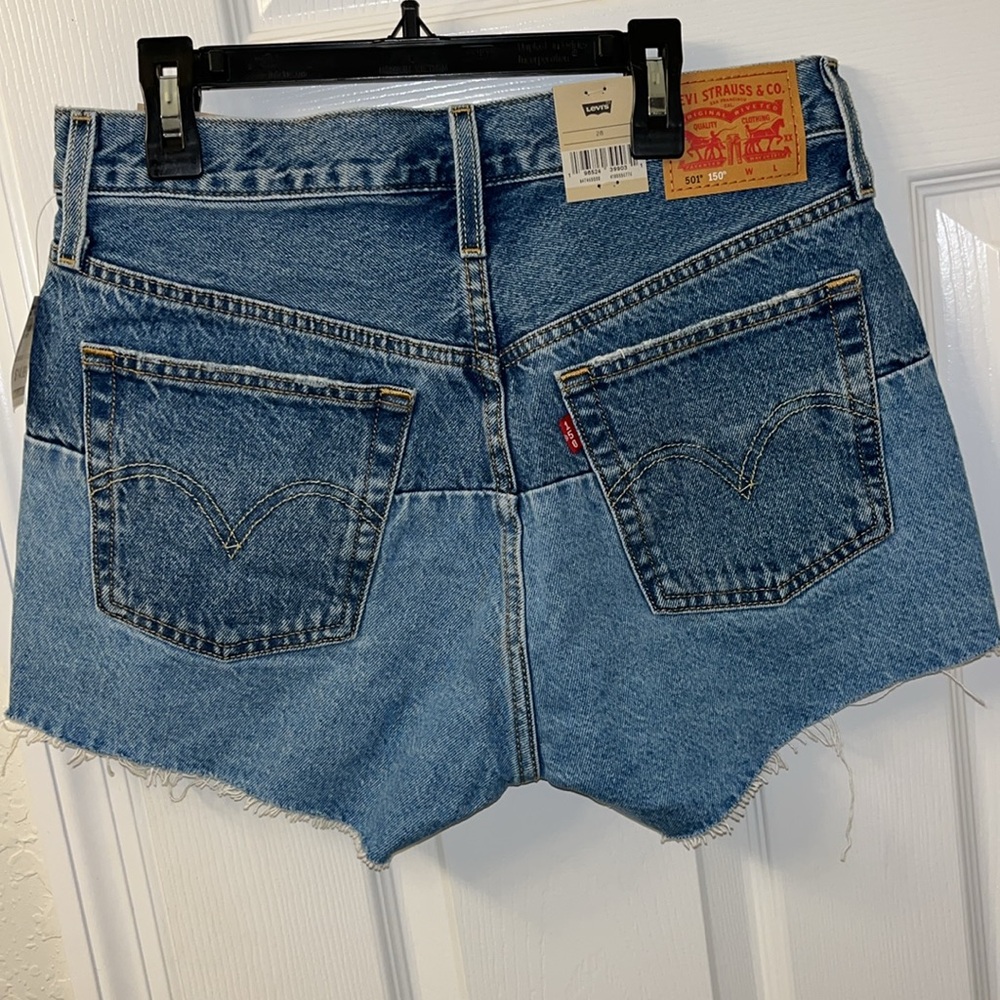 Levi’s 501 Pieced Patchwork Cutoff Denim Shorts S… - image 3